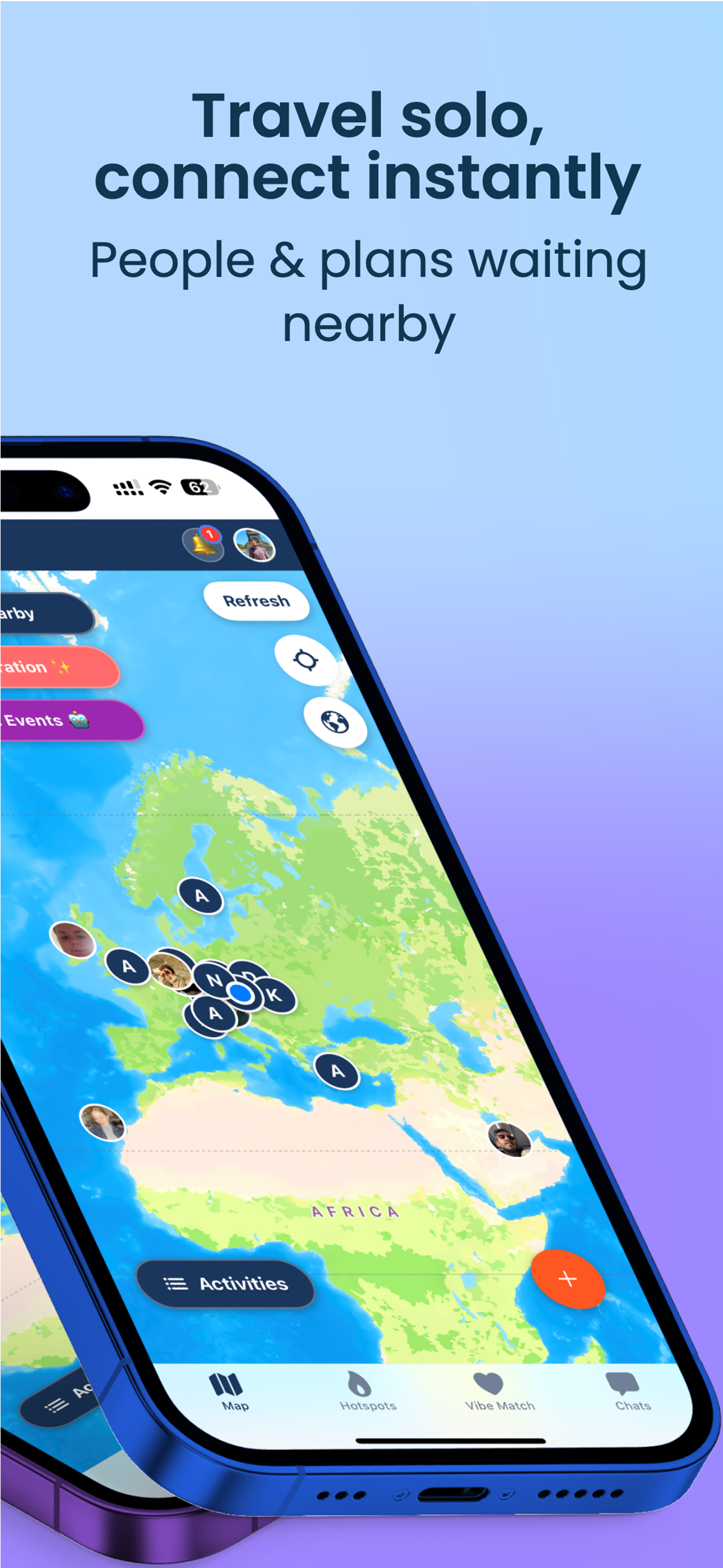 LonelyRoad App Screenshot - Travel solo and connect instantly with travelers